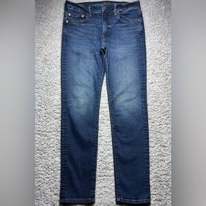 American Eagle Jeans Mens 32 x 34 Airflex Slim Straight Dark Wash Casual Denim
